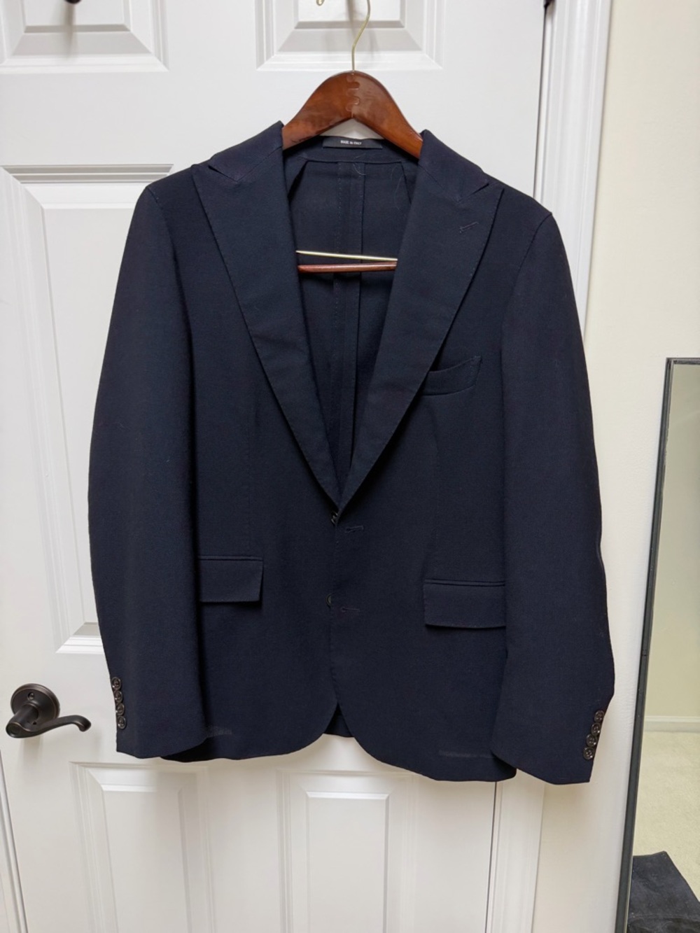 Men's Navy Blazer - Classic Tailored Suit Jacket 38s Todd synder
